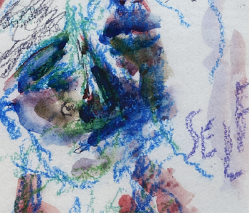 Abstract painting of a figure
