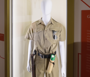 Prison guard uniform on a mannequin