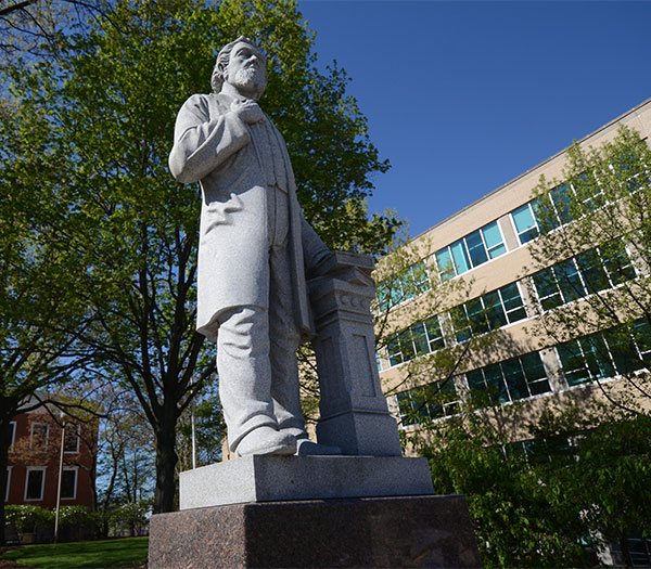 Buchtel Statue outside School of Education