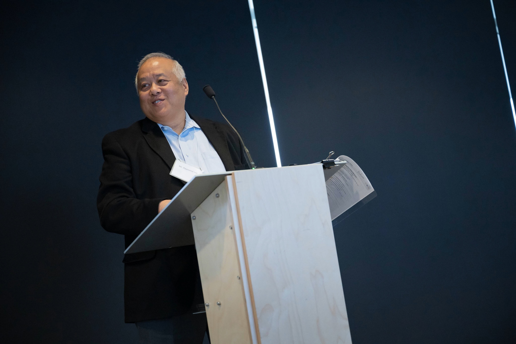 Executive speaking at a conference