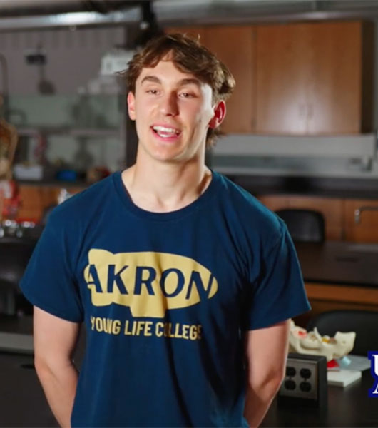 Biomedical science male student talking into camera