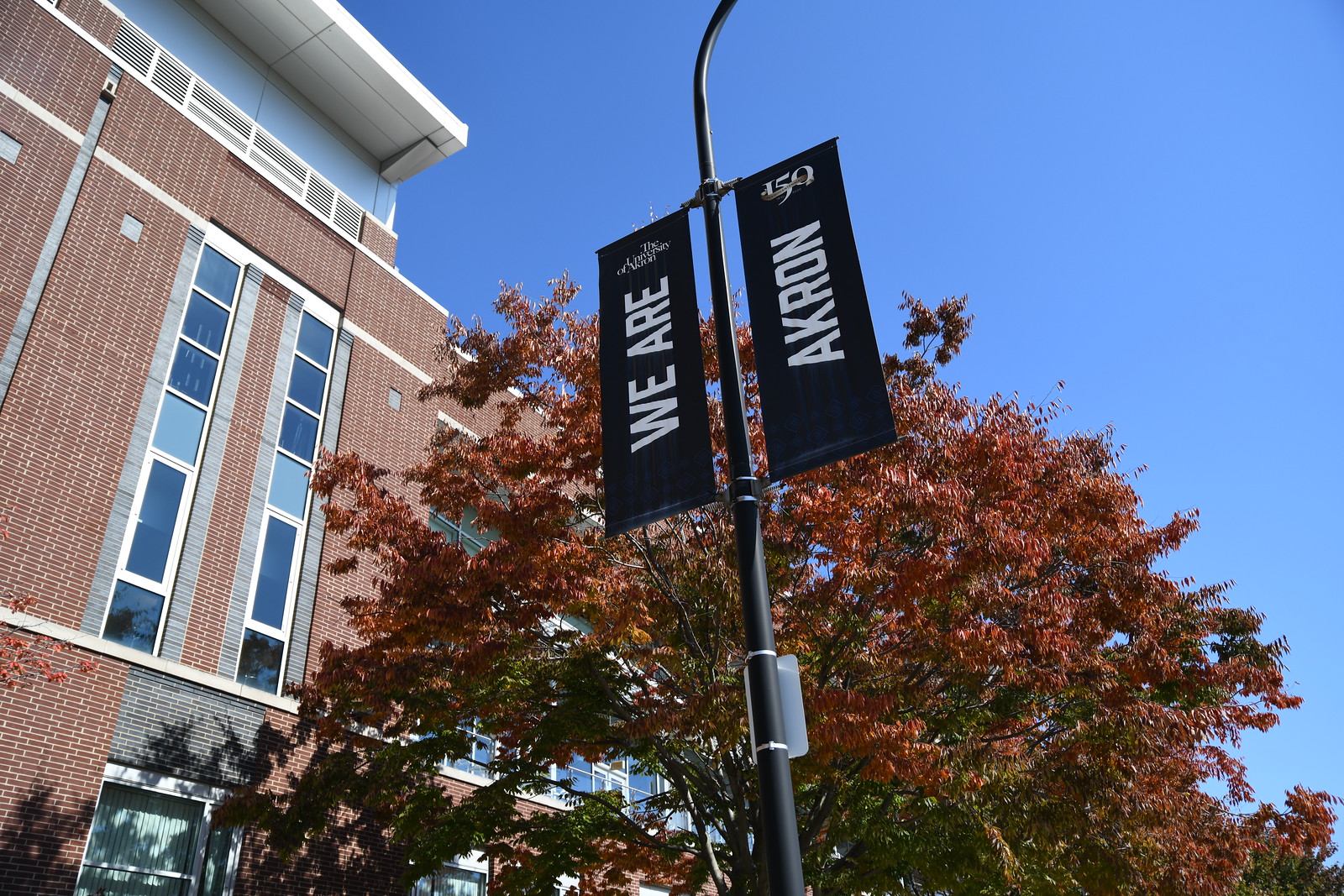 Akron banner in the common