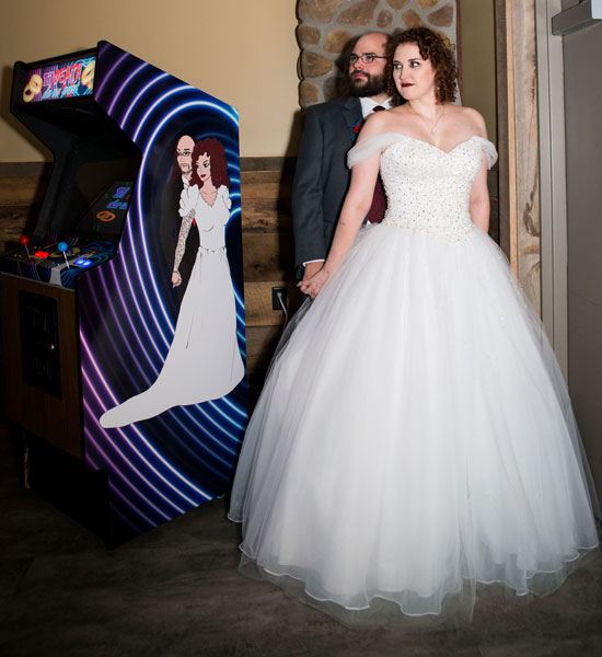 Couple designs wedding arcade game